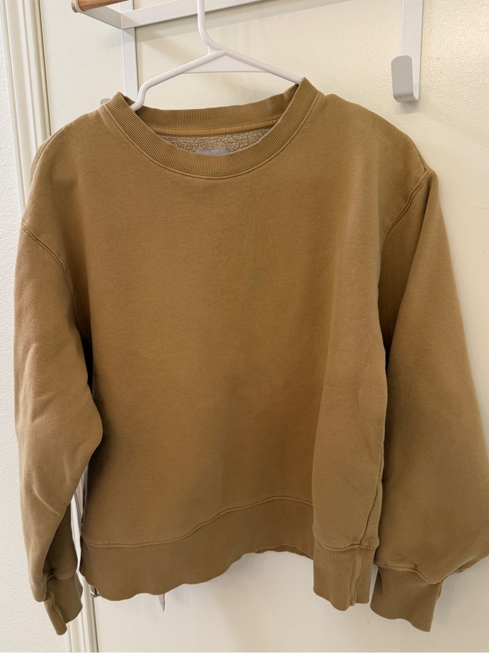 Aritzia TNA CozyAF Crewneck in Tan